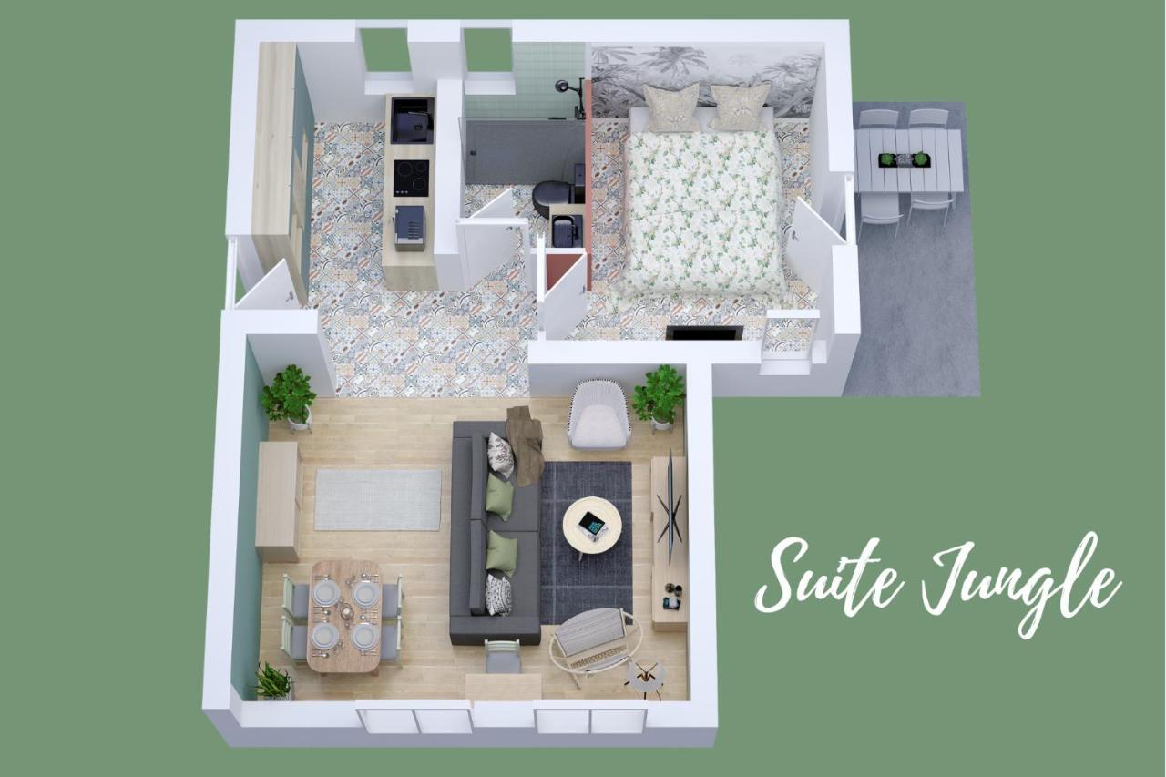 Suite Jungle - Jardin, Netflix Et Parking - Le Manoir Aux Pommes Orbec Exteriör bild