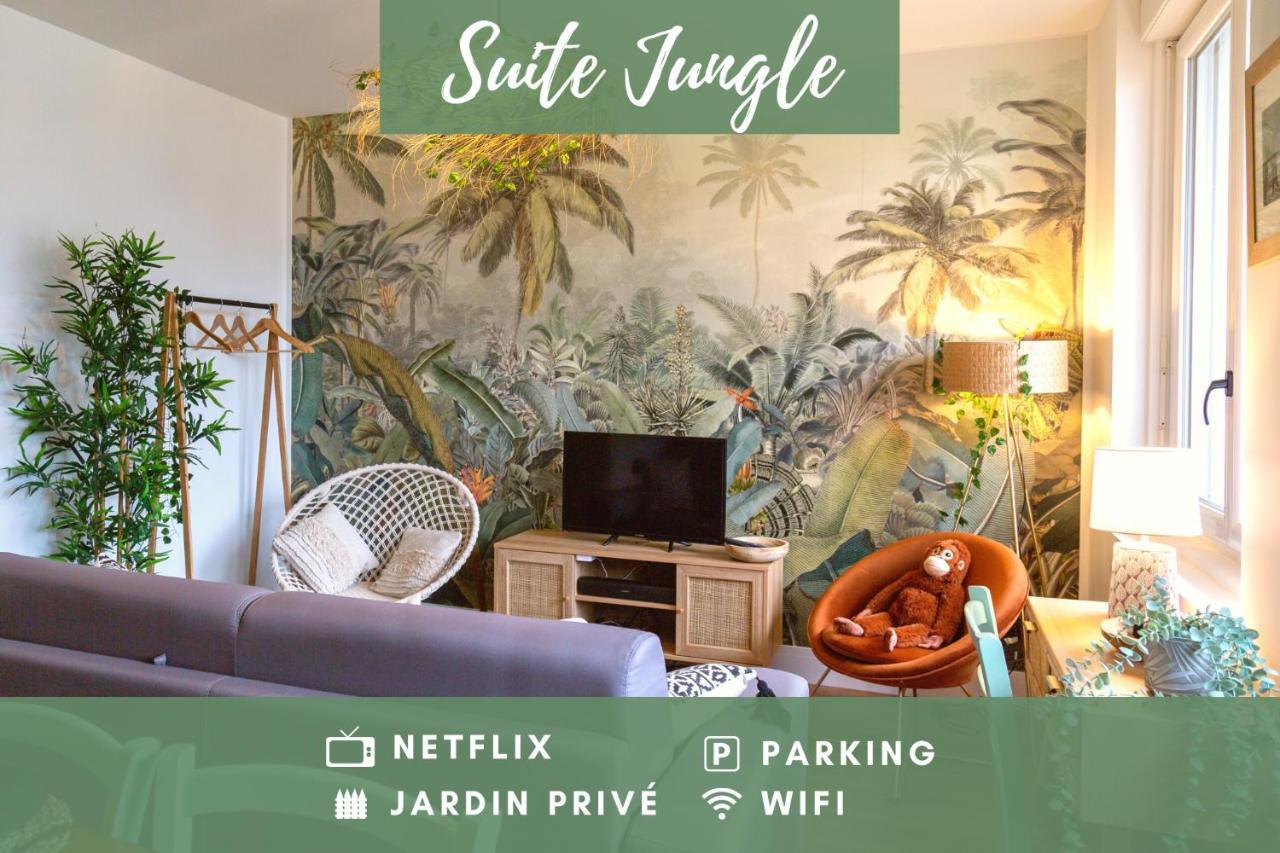 Suite Jungle - Jardin, Netflix Et Parking - Le Manoir Aux Pommes Orbec Exteriör bild