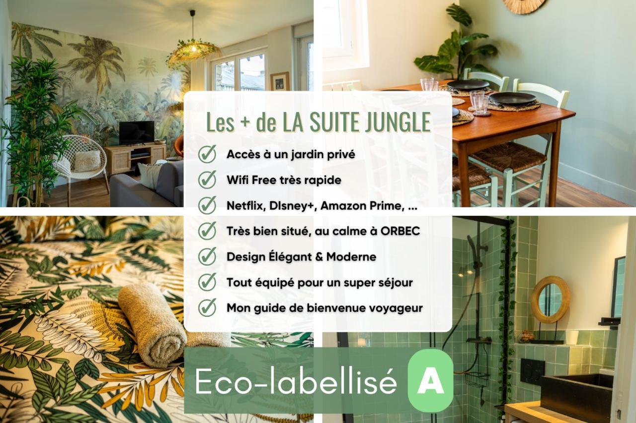 Suite Jungle - Jardin, Netflix Et Parking - Le Manoir Aux Pommes Orbec Exteriör bild